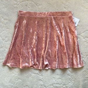 NWT Velour Pink High Waisted Skirt, Juniors Large